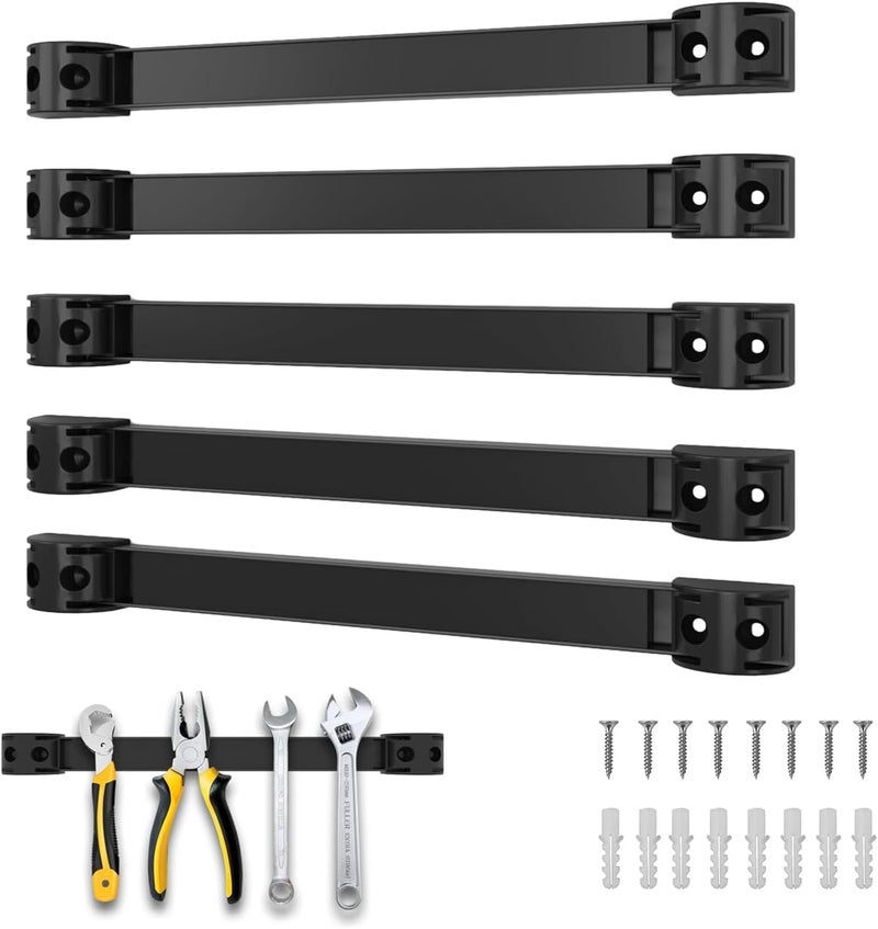 SDLDEER 12" Magnetic Tool Holder, 5 Packs Storage Strips Tool Magnet Bar PVC Coated for Garage Organizer Mounted Hanging Strip,Heavy Duty of Magnetic Holder Easy to Install - Image 1